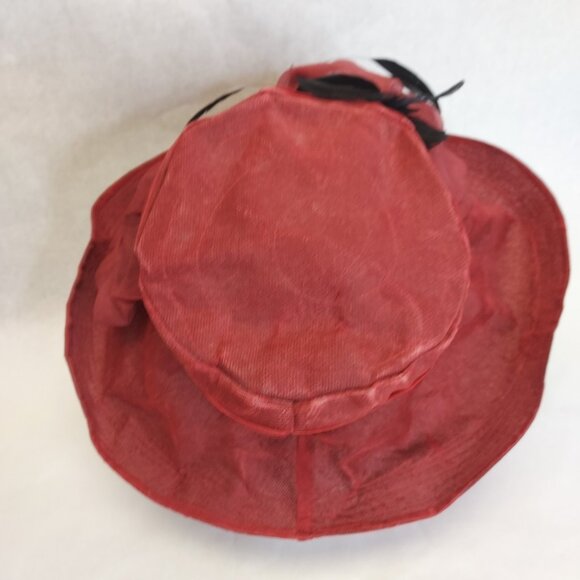 Bridget Armstrong Wide Brim Hat Lady Feathers Elegant Kentucky Derby Tea Party - Picture 5 of 16